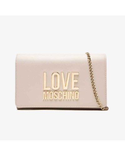 bolso love moschino beig con logo metal