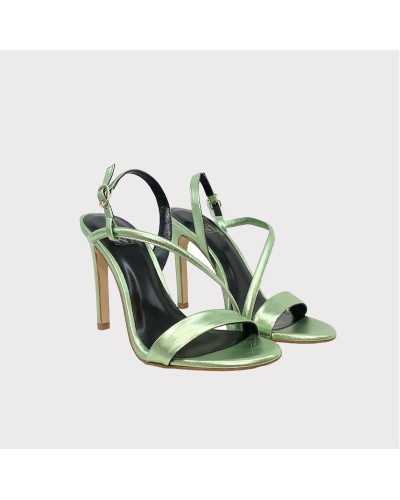 sandalias de tacon metal verde mint