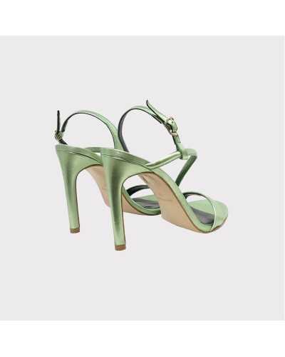 sandalias de tacon metal verde mint