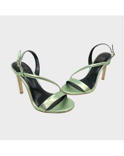 sandalias de tacon metal verde mint