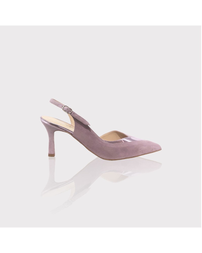 zapatos de fiesta con tacón color lila