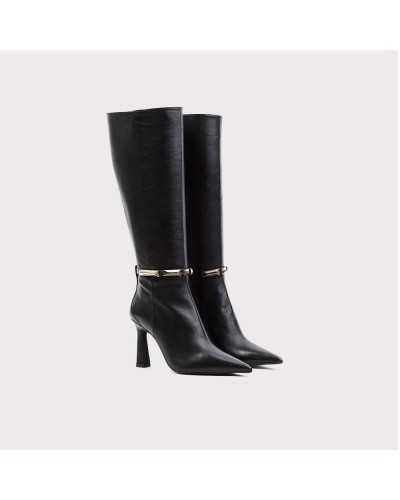 comprar Bota piel ezzio para mujer con tacon negra
