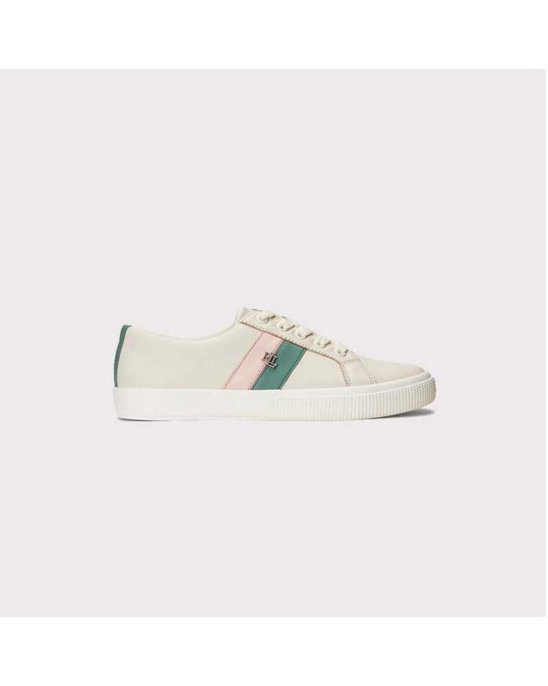 Lauren Ralph Lauren - JANSON TOP - Zapatillas - soft white/soft green/pink opal, Lauren Ralph Lauren - JANSON TOP - Zapatillas - soft white/soft green/pink opal,