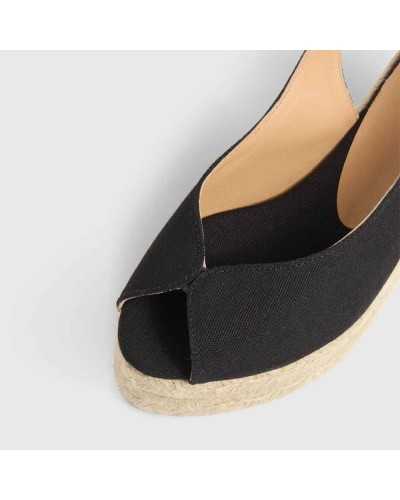 Comprar Alpargatas Castañer en algodón orgánico certificado y cuña de 11cm con doble plataforma.