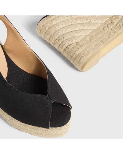 Comprar Alpargatas Castañer en algodón orgánico certificado y cuña de 11cm con doble plataforma.