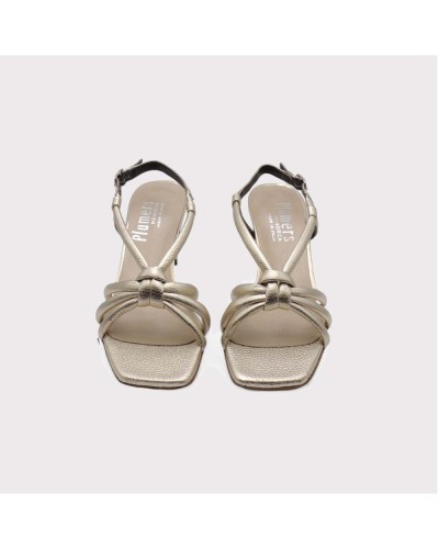 Sandalias con Tacón para Mujer de Plumers Doradas - Tacón 6cm