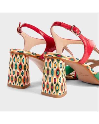 Sandalia de mujer con tacón multicolor 26081