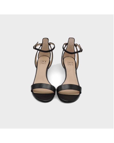 Sandalias en piel de color negro | Joni Zapatos de mujer online