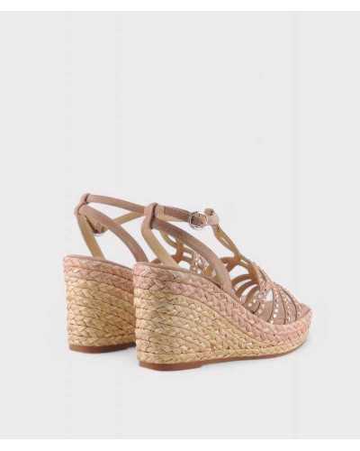 Alma en Pena nude – cuña con pedrería y plataforma cómoda