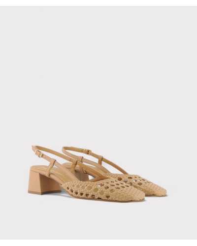 zapatos trenzados camel pedro miralles tacon 6cm