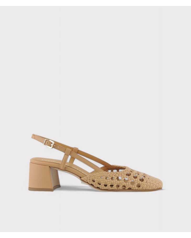 zapatos trenzados camel pedro miralles tacon 6cm
