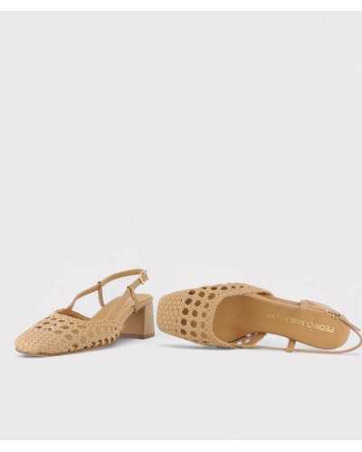 zapatos trenzados camel pedro miralles tacon 6cm