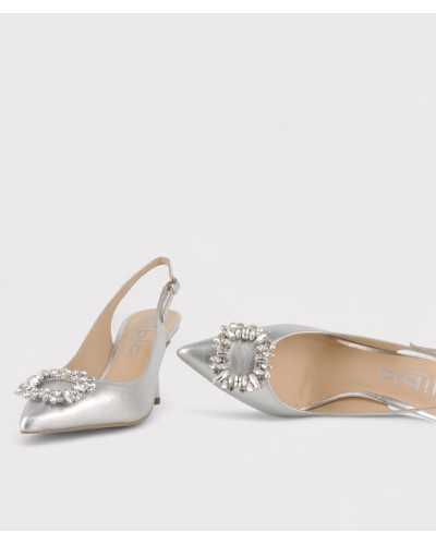zapato tacon dibia plata para mujer