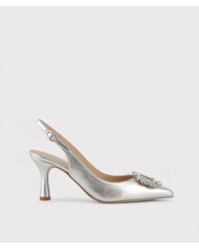 zapato tacon dibia plata para mujer