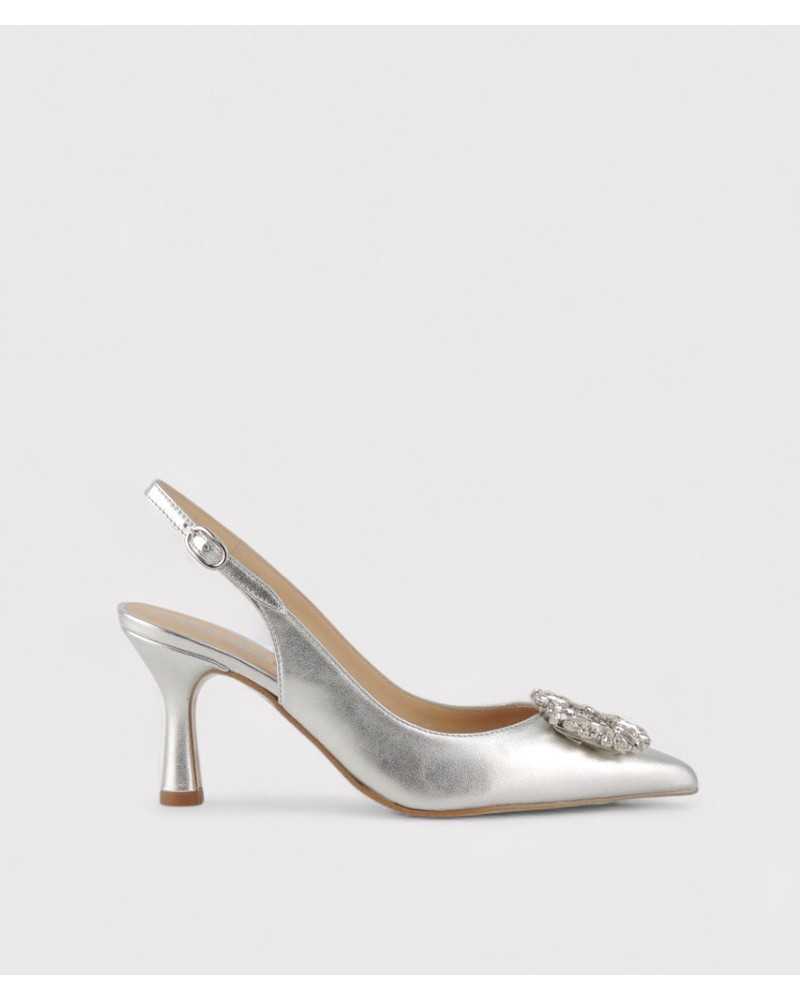 zapato tacon dibia plata para mujer