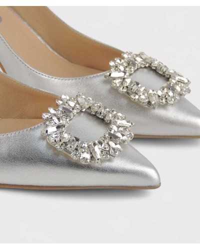 zapato tacon dibia plata para mujer
