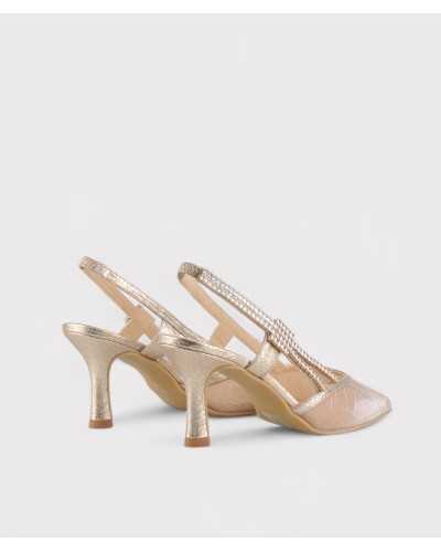 zapato ceremonia oro rosa tacon 8 cm piel