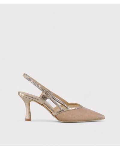 zapato ceremonia oro rosa tacon 8 cm piel