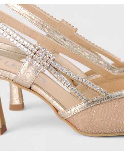 zapato ceremonia oro rosa tacon 8 cm piel