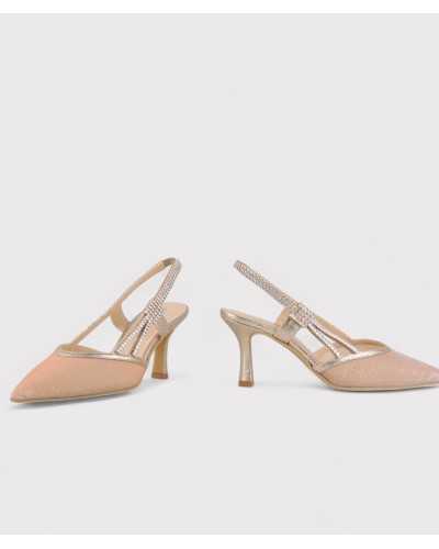 zapato ceremonia oro rosa tacon 8 cm piel