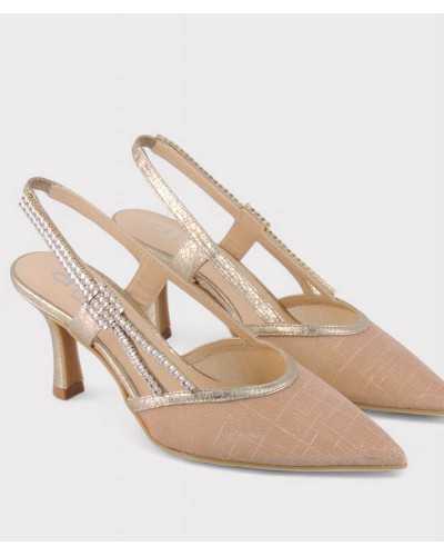 zapato ceremonia oro rosa tacon 8 cm piel