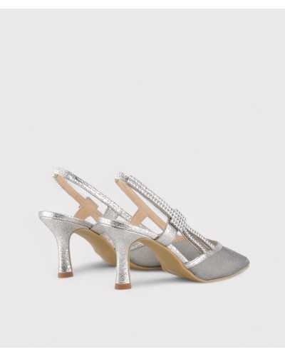 Zapato dibia plata con pedrería