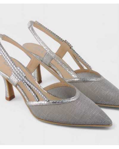 Zapato dibia plata con pedrería