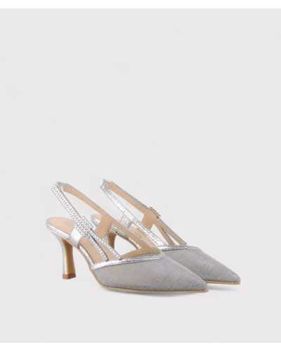 Zapato dibia plata con pedrería