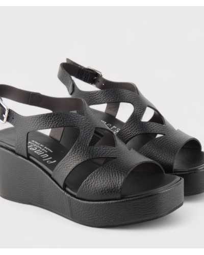 Sandalia plumers negra sin costuras de Plumers