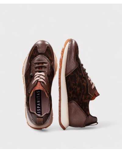 Deportivos Hispanitas Kansas Leopardo vista superior marrón
