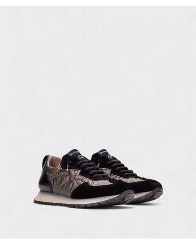Sneakers Kansas Negro Taupe Hispanitas ángulo tres cuartos