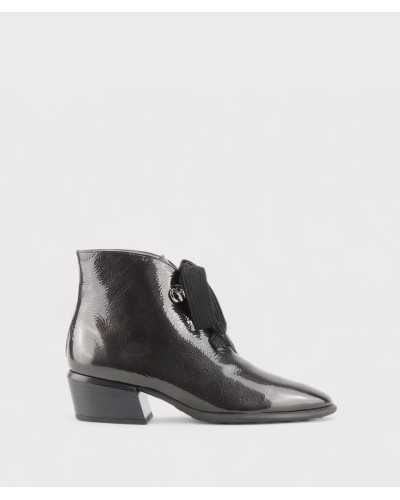Hispanitas botín Verona gris antracita charol vista lateral