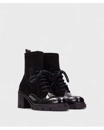 Hispanitas Botín Zurich negro-antracita suela y tacón 7 cm