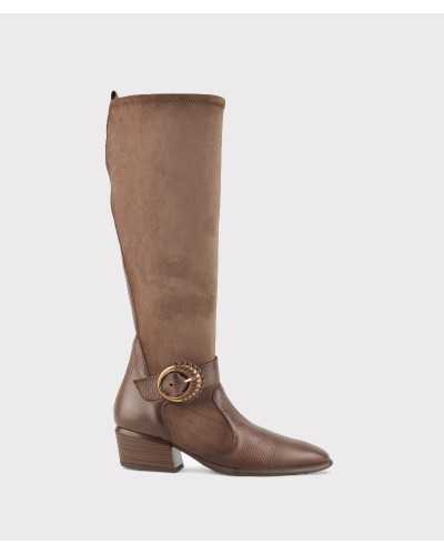Hispanitas Bota Verona avellana vista lateral caña alta