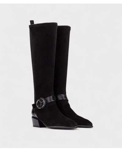 Hispanitas Bota Verona negra vista frontal con hebilla