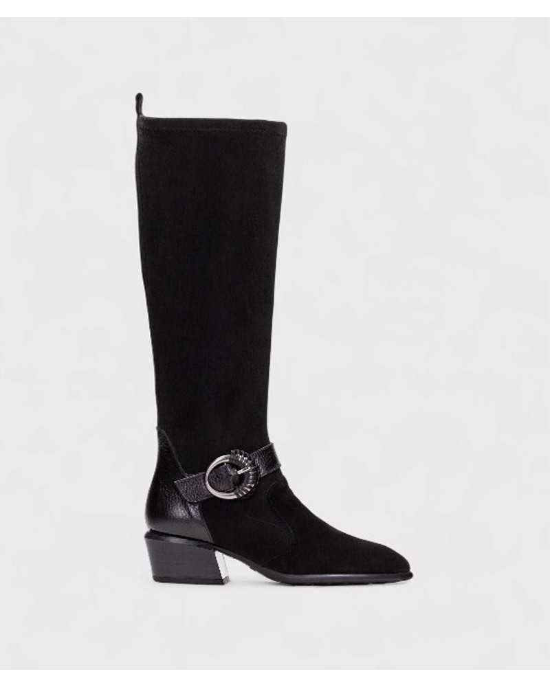Hispanitas Bota Verona negra vista lateral caña alta