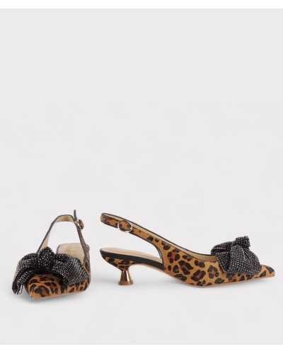 Zapato de tacón mini animal print Alma en Pena vista frontal