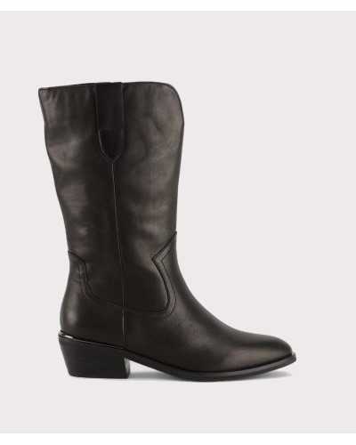 Bota cowboy negra Alma en Pena caña media lateral