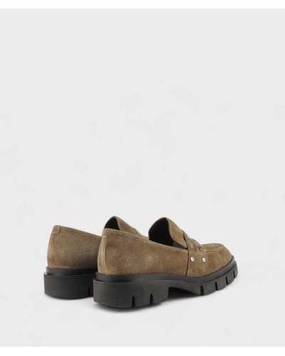 Mocasines Viguera serraje sander con suela de 4 cm vista trasera