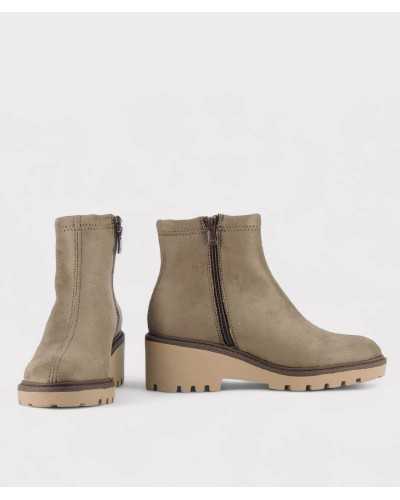 Botín Viguera V-DRY taupe detalle cremallera lateral