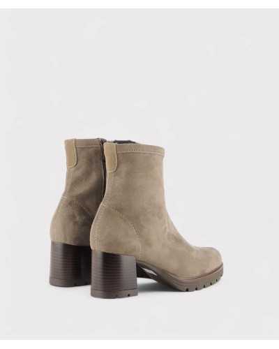 Botines taupe mujer tacón ancho vista trasera