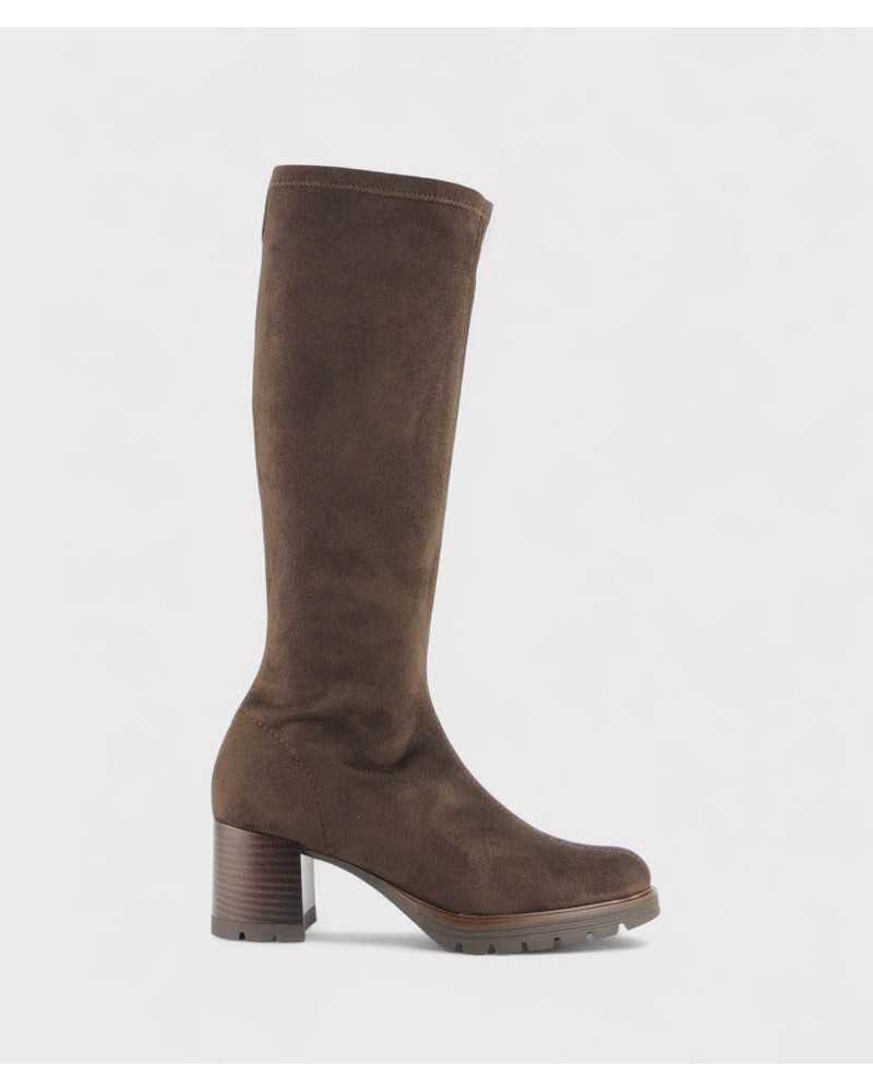 Bota Margot marrón mujer lateral tacón cómodo Bota Margot marrón mujer lateral tacón cómodo