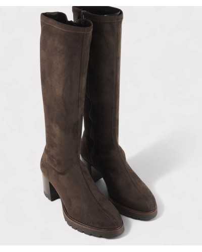 Botas Margot marrón vista superior caña alta mujer
