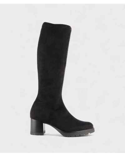 Bota Margot negra mujer lateral tacón cómodo