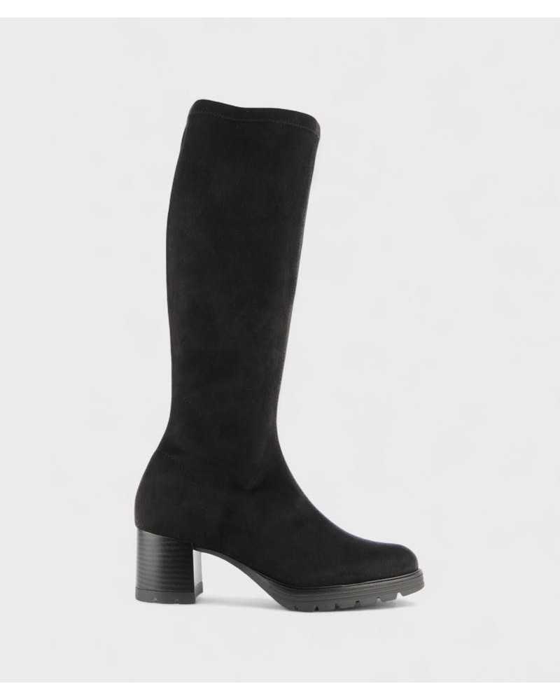 Bota Margot negra mujer lateral tacón cómodo