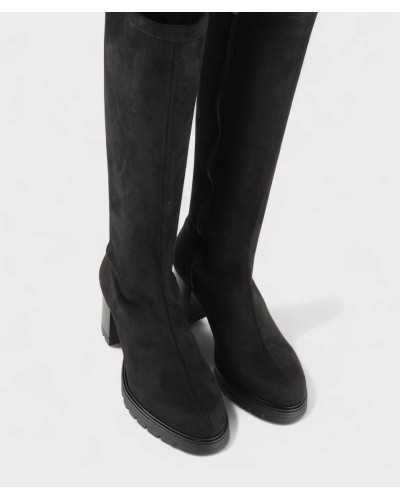 Botas Margot negras vista superior caña alta mujer