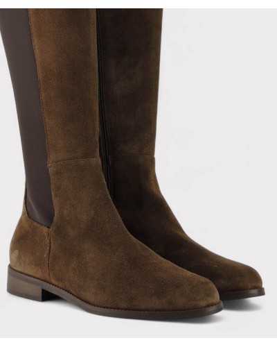 Bota plana Viguera marrón detalle puntera y piel suave
