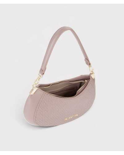 Valentino bolso taupe Falak interior con cremallera