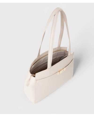 Bolso shopper beige interior con compartimentos