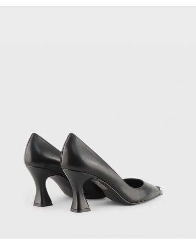 ezzio salón negro mujer tacón 7 cm base ancha